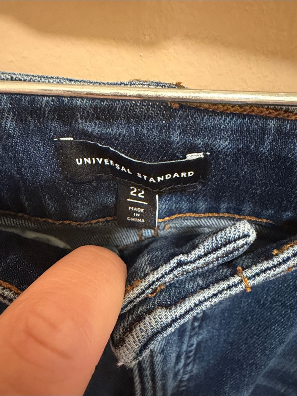 Universal Standard Dark Blue Bootcut Jeans with Raw Hem - Picture 2 of 6